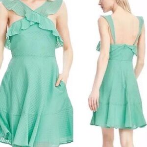 Banana Republic ruffled sea green summer dress